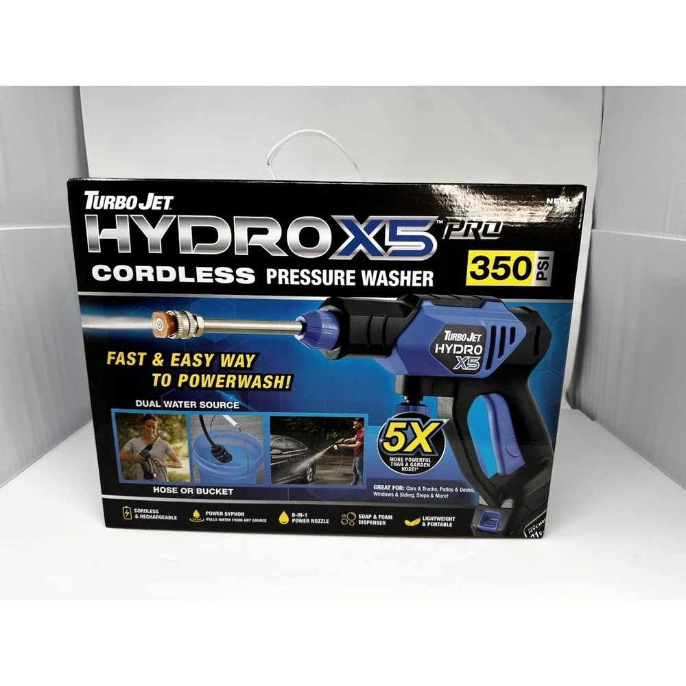 Turbo Jet Hydro X5 Pro Portable Cordless Pressure Washer Battery Powered - NEW